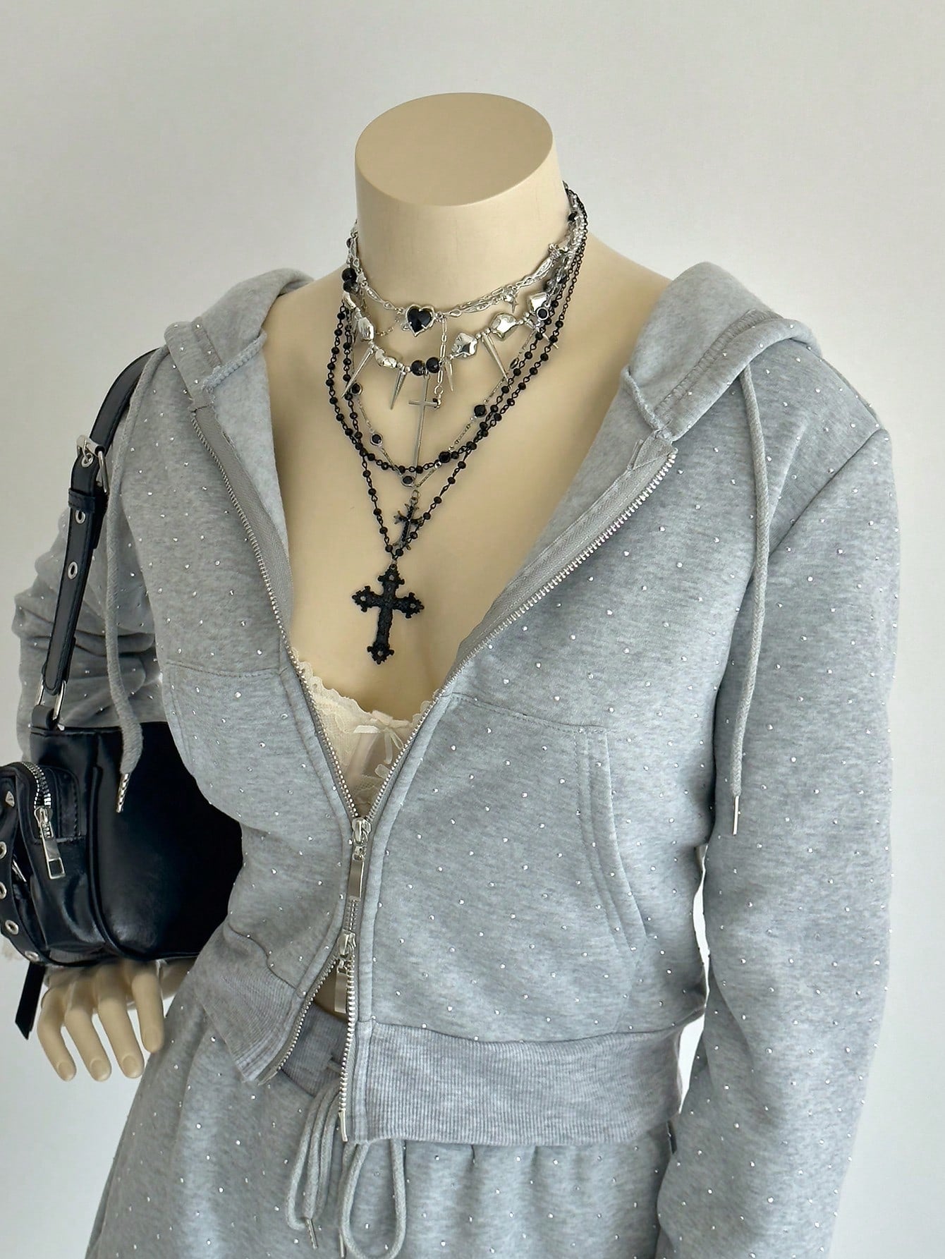 Women's Zip-Up Hoodie and Drawstring Shorts 2-Piece Set