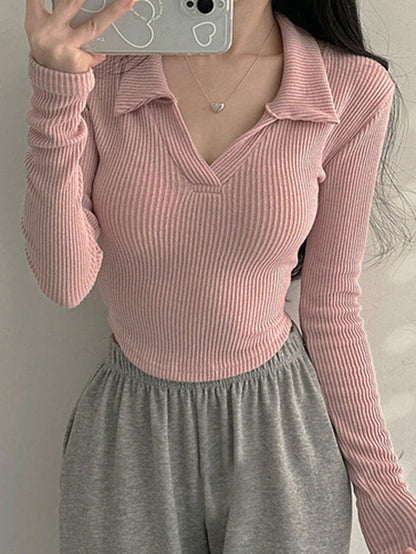 Women’s Long Sleeve Ribbed Turtleneck Fitted T-Shirt