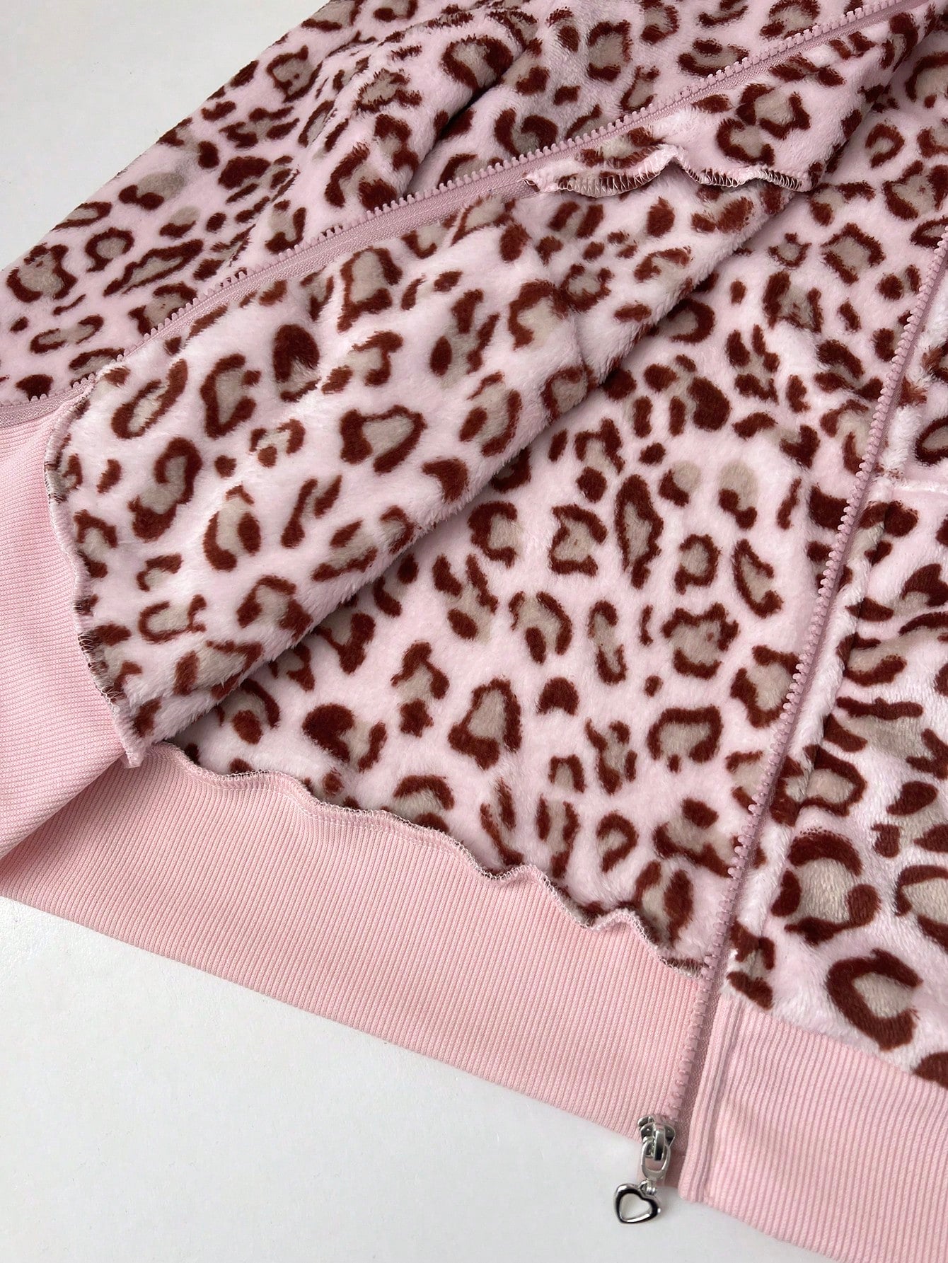 Casual Colorblock Leopard Zip Hoodie