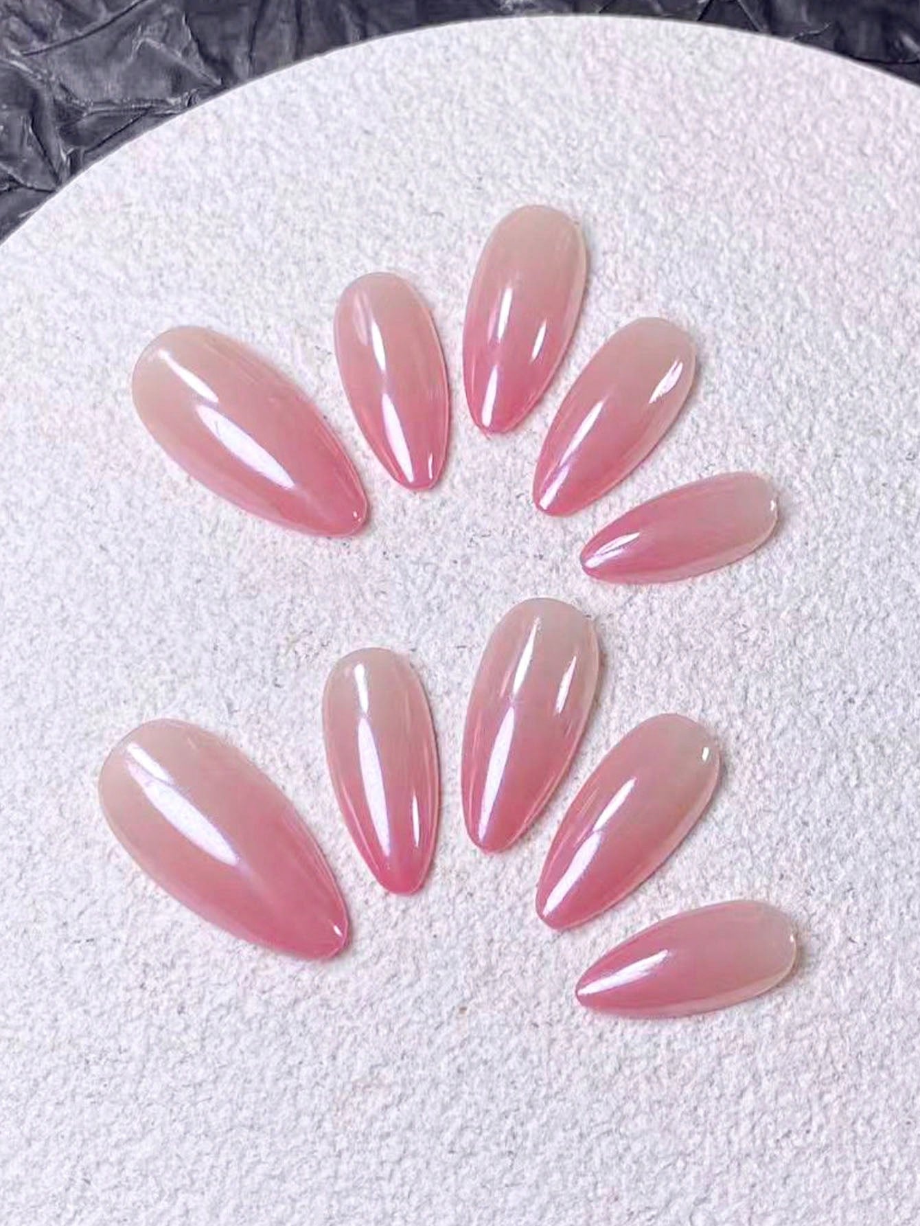 Handmade 3D Floral & Cat Eye Almond Press-On Nails