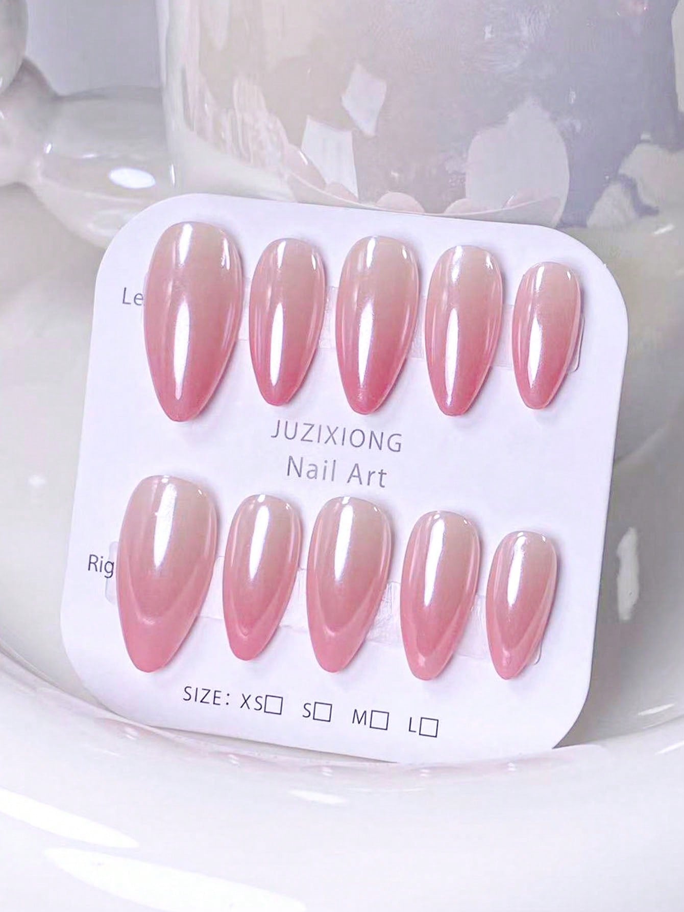 Handmade 3D Floral & Cat Eye Almond Press-On Nails