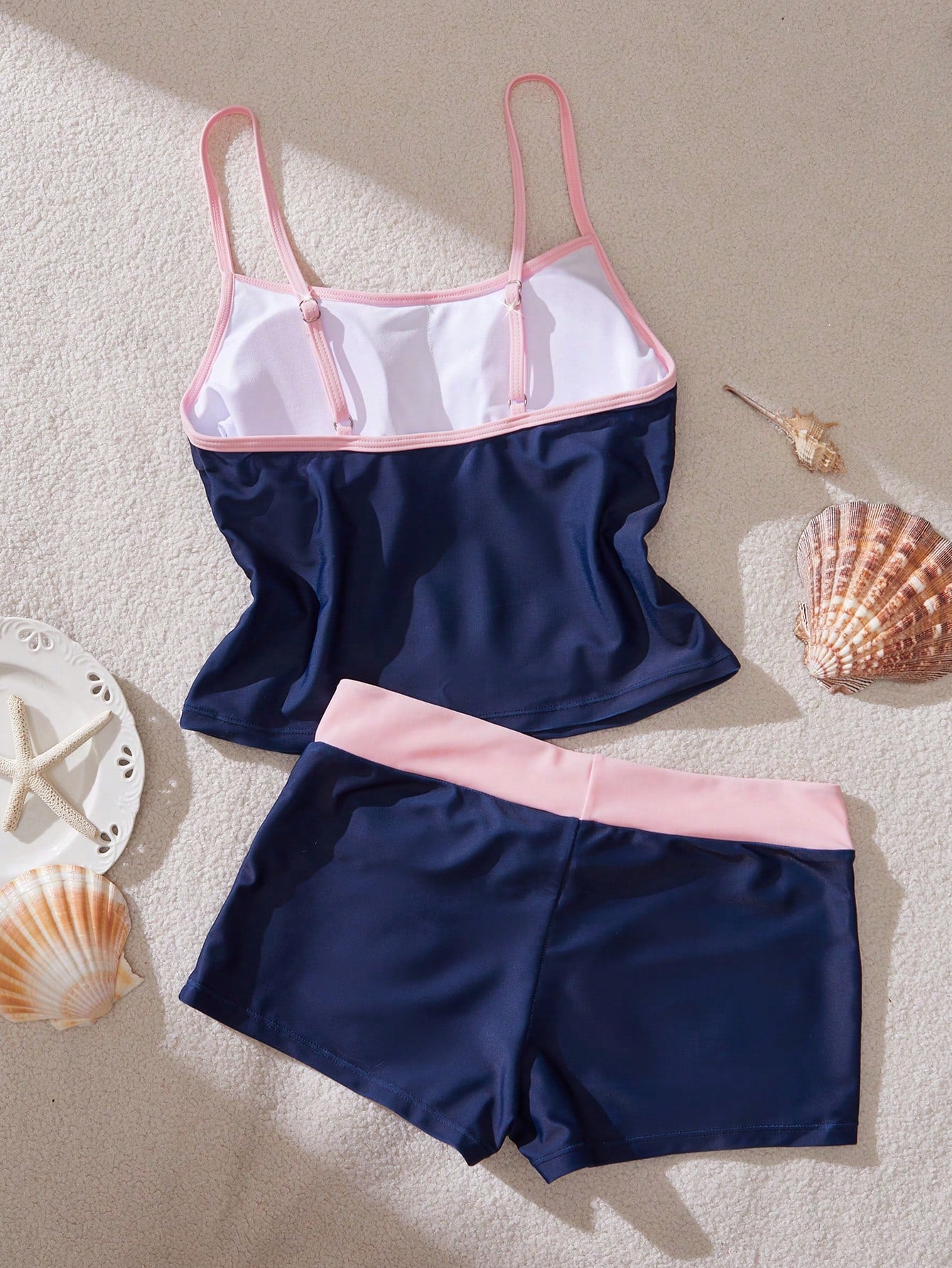 Ocean Print Camisole Bikini Set with Built-In Bra
