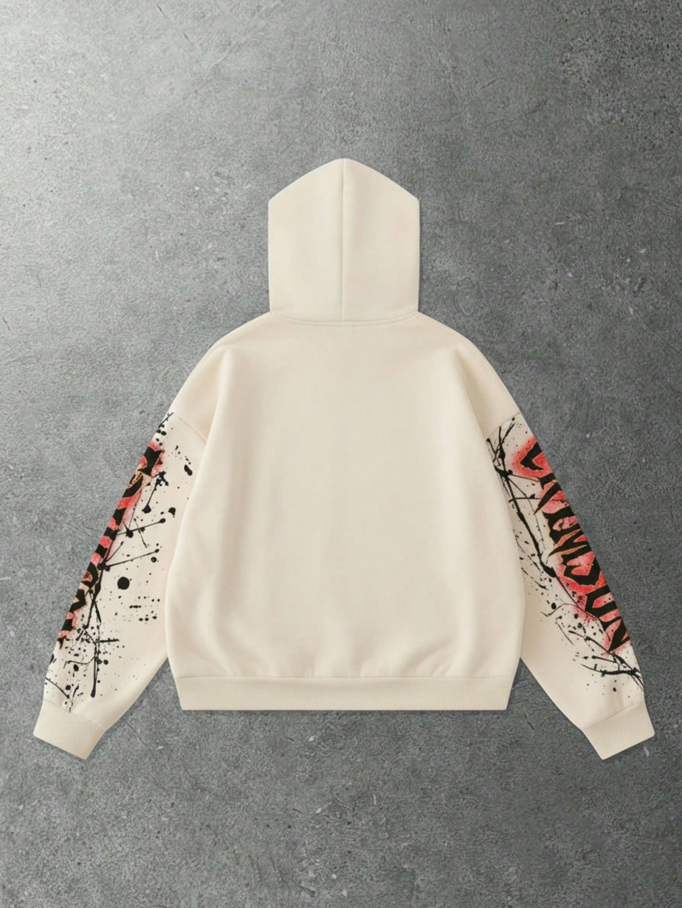 Men Loose Fit Retro Graphic Hoodie