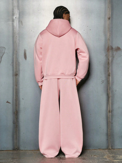 Men's Dusty Pink Deconstructed Streetwear Hoodie Set