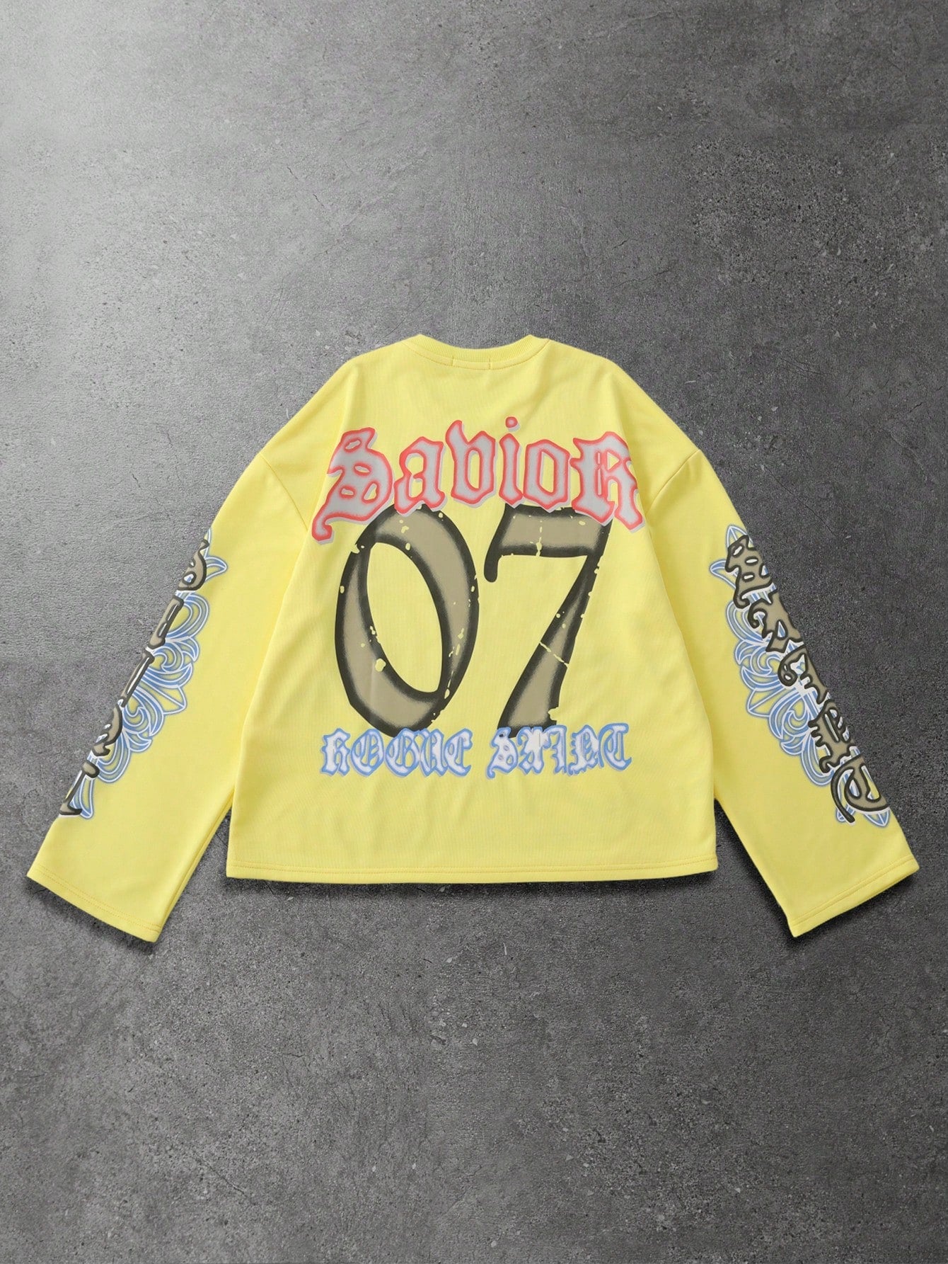 Men's Angel Letter Print Long Sleeve Tee