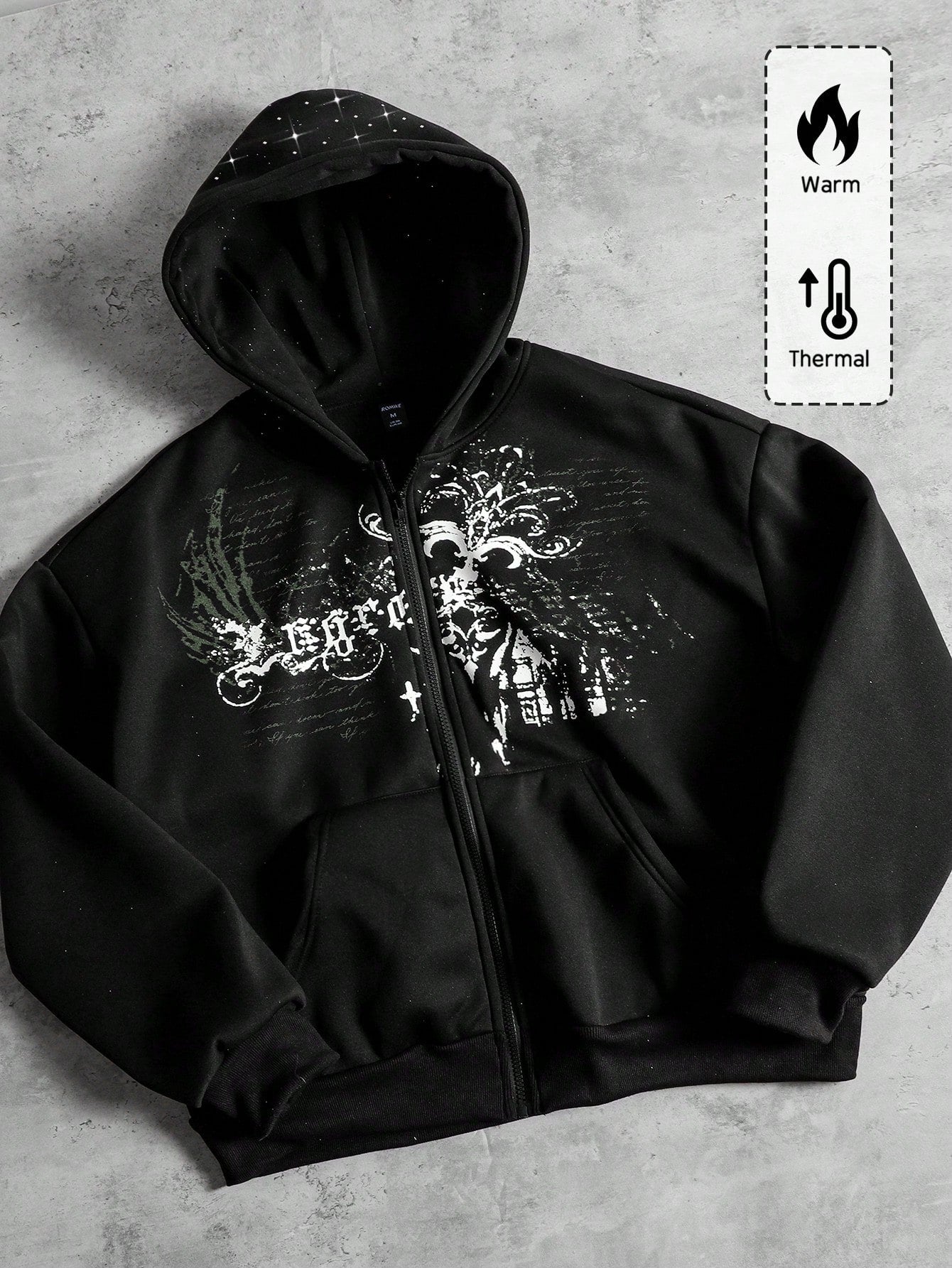 Men's Glitter Sequin Print Retro Street Hoodie