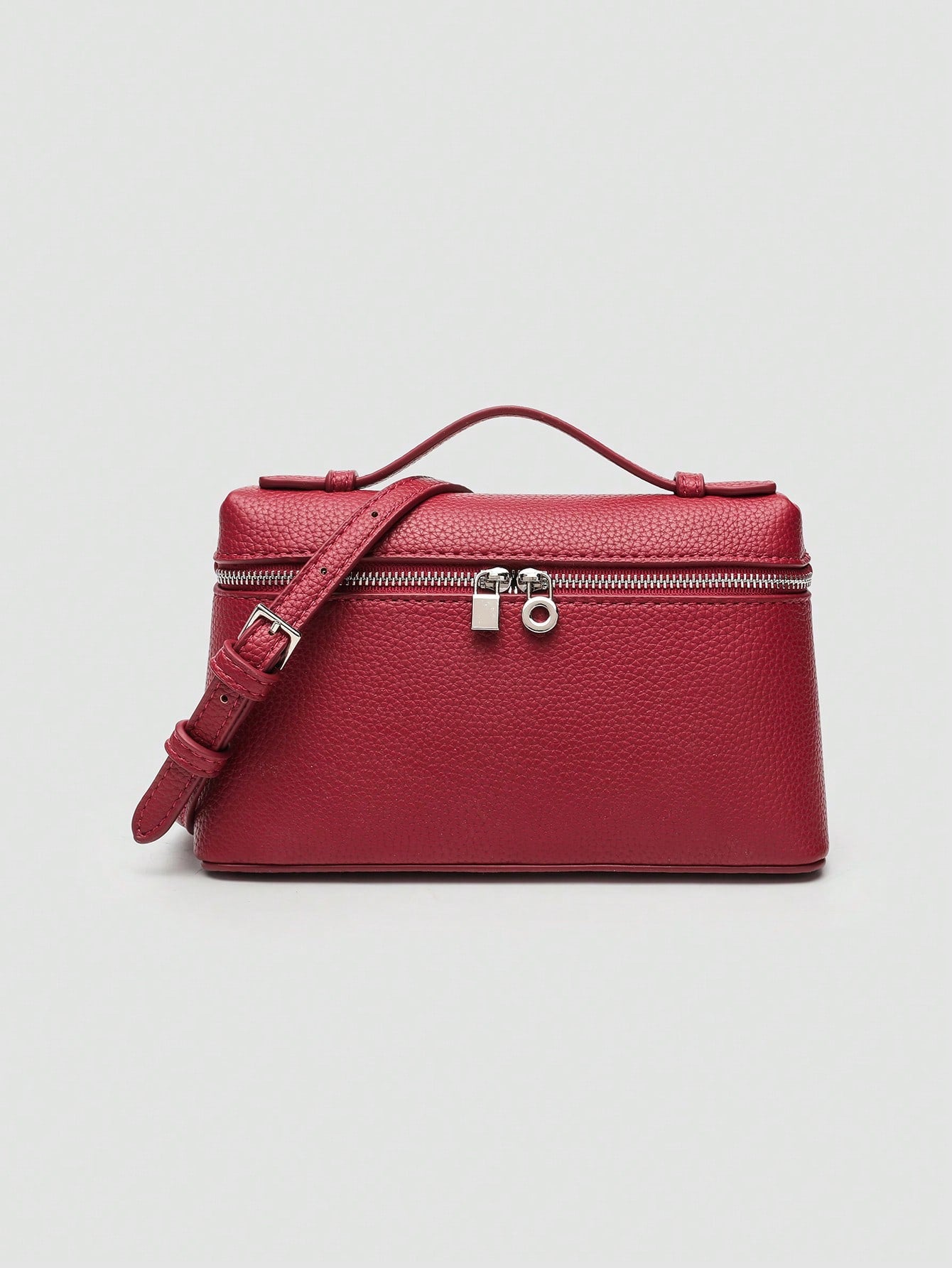 Elegant Ostrich Embossed PU Square Crossbody Bag