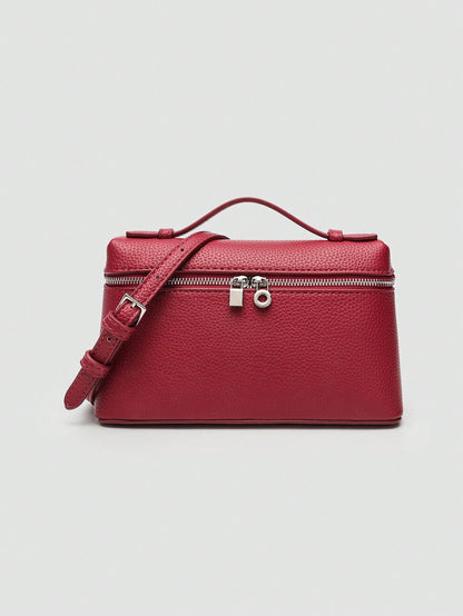 Elegant Ostrich Embossed PU Square Crossbody Bag