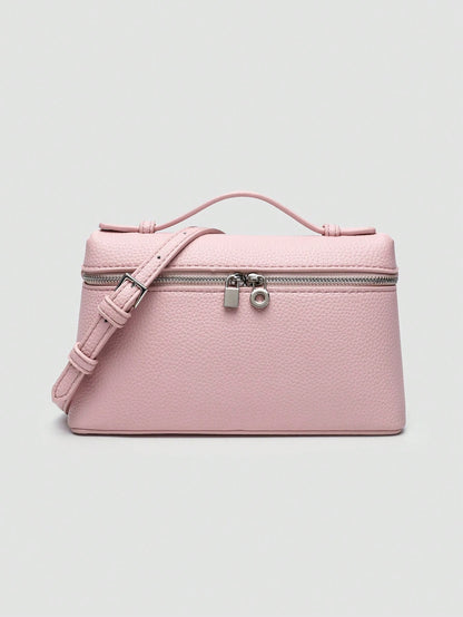 Elegant Ostrich Embossed PU Square Crossbody Bag