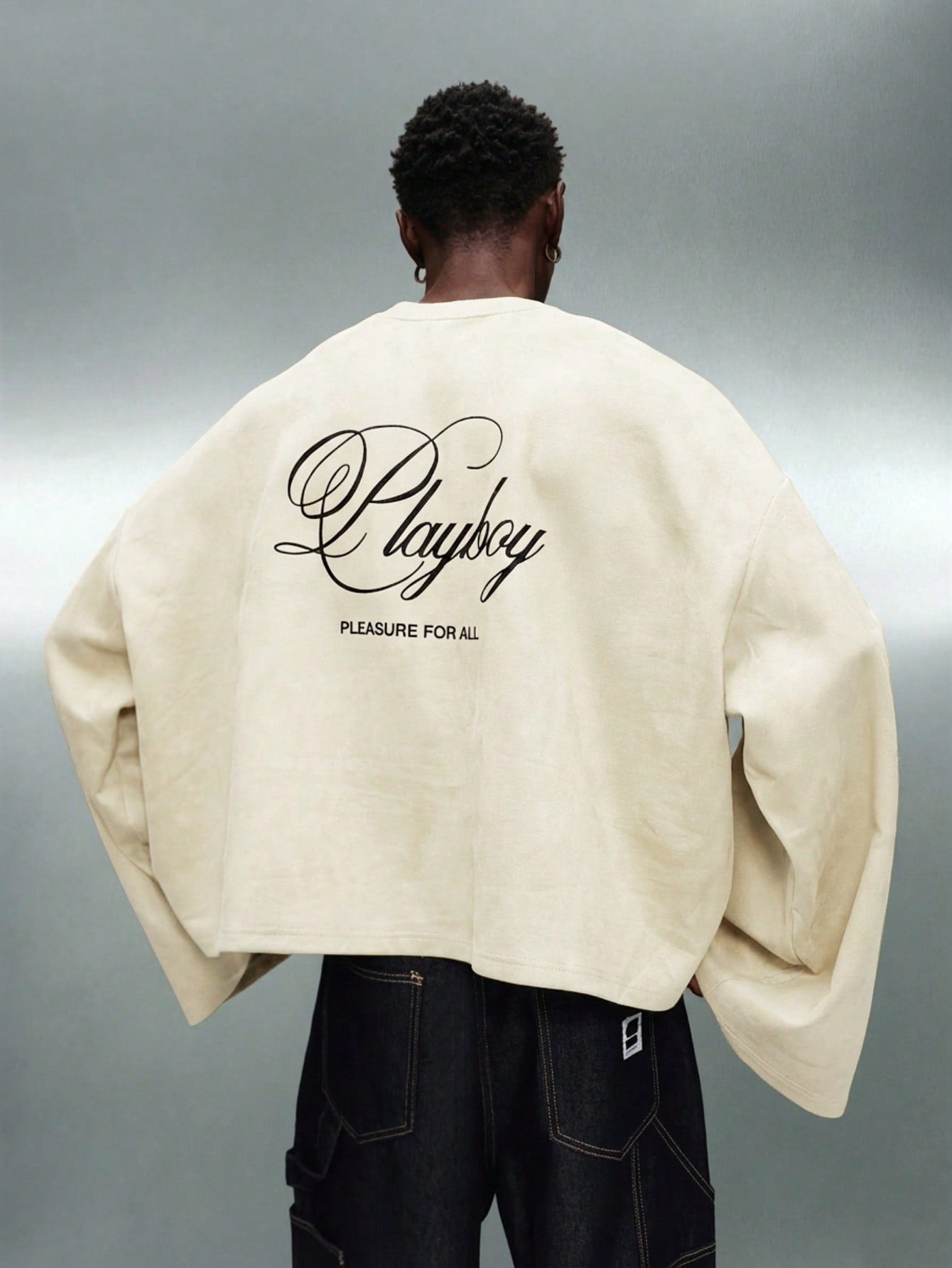 PLAYBOY X SUMWON Oversized Crop Long Sleeve Tee