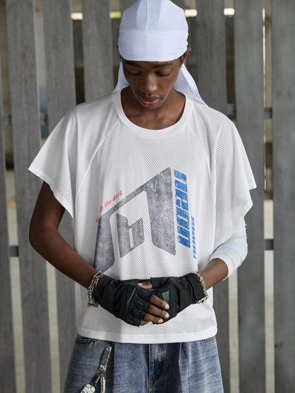 Men's Street Style White Knit Tank