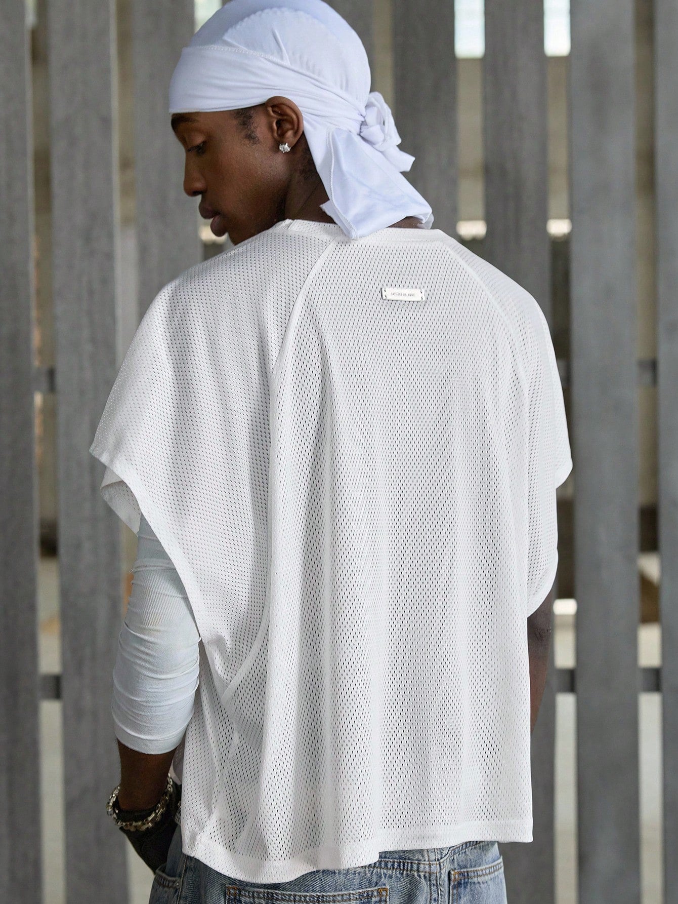 Men's Street Style White Knit Tank