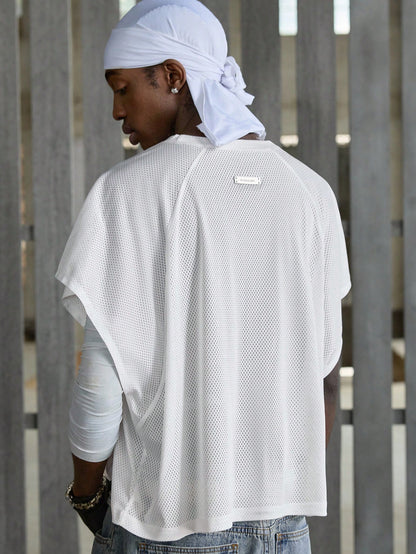 Men's Street Style White Knit Tank