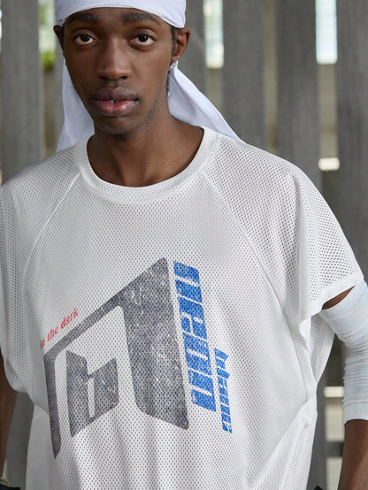Men's Street Style White Knit Tank