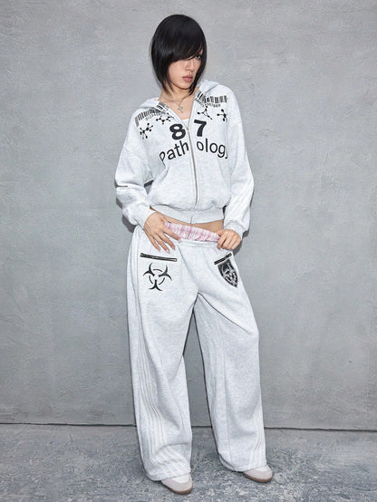 Women's Y3K Dual Waist Streetwear Hoodie and Pants Set