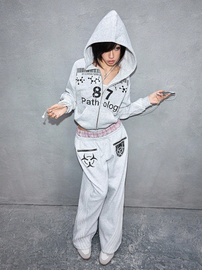 Women's Y3K Dual Waist Streetwear Hoodie and Pants Set