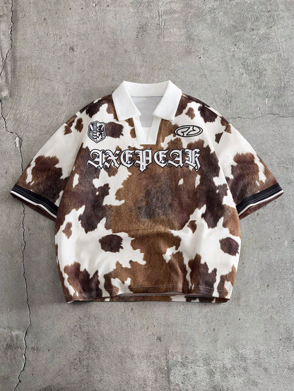 Men's Vintage Casual Letter Print Polo