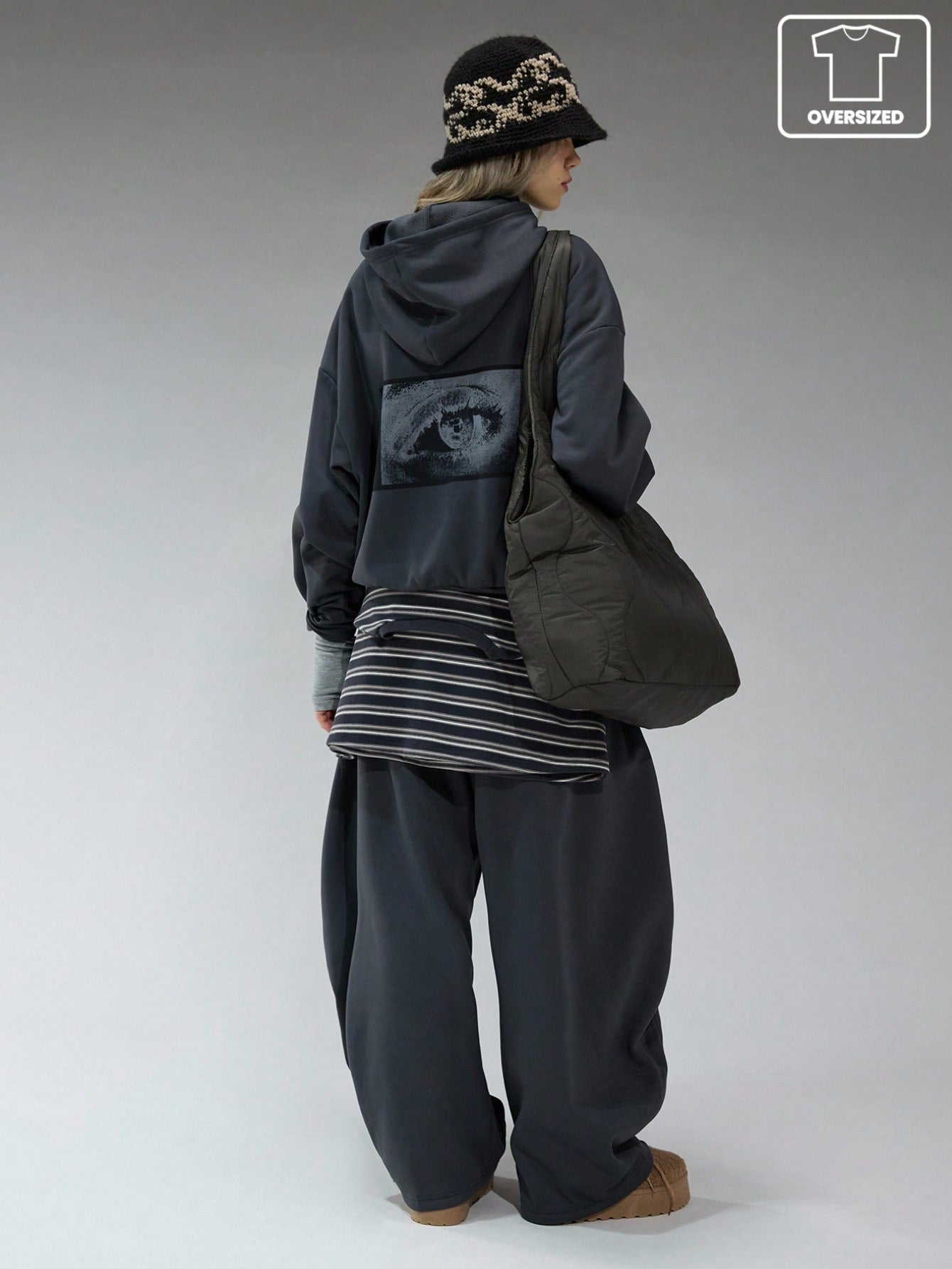 Women's Super Oversized Y2K Hoodie with Back Graphic