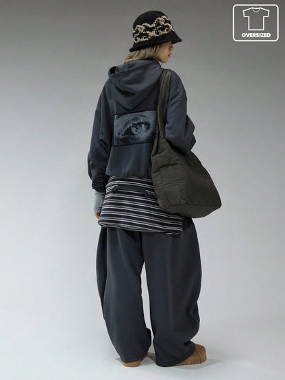 Women's Super Oversized Y2K Hoodie with Back Graphic