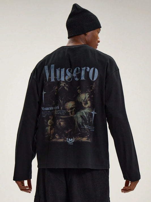 Musero Drop Shoulder Back Graphic Tee