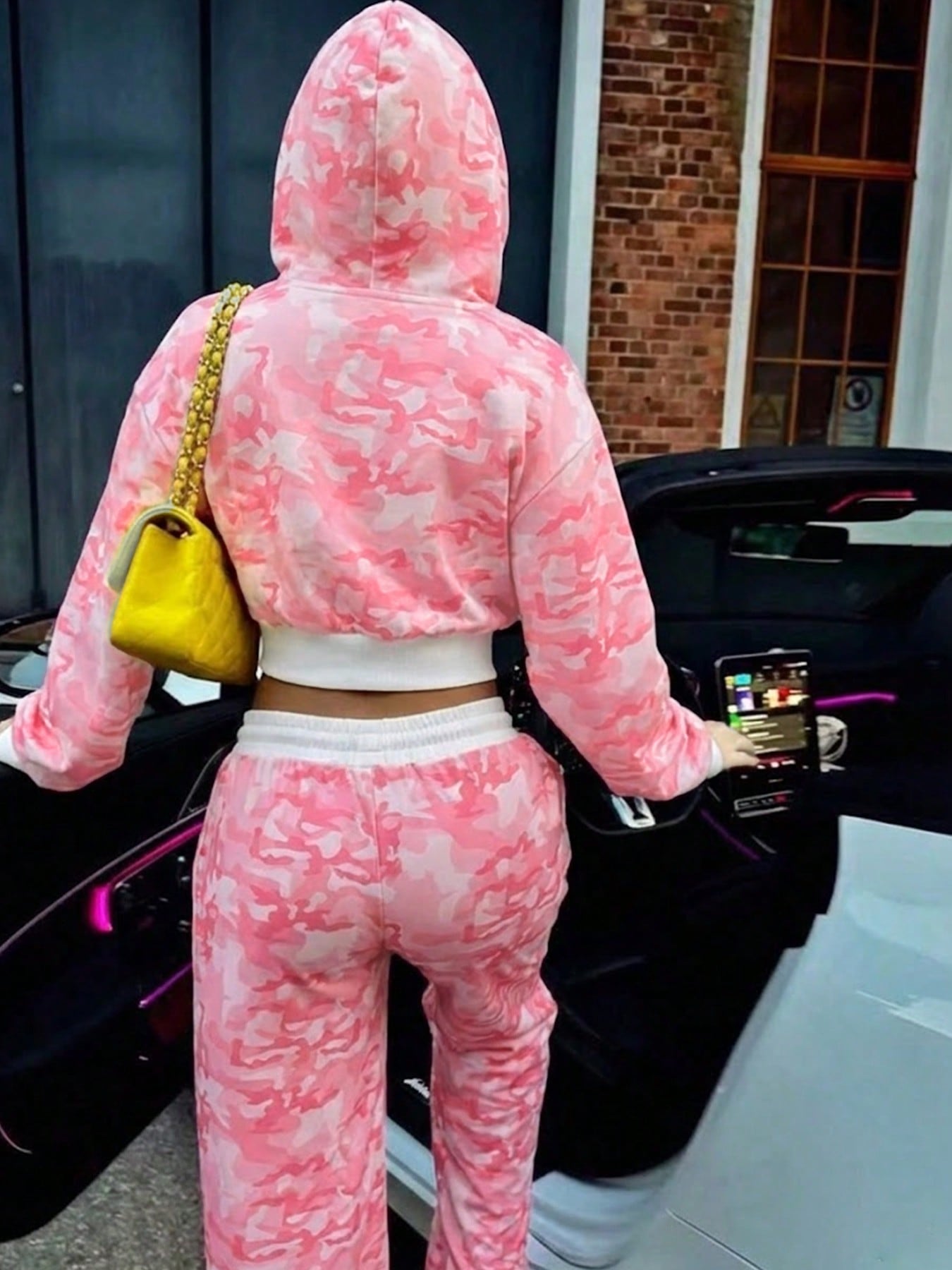 Women's Y2K Camouflage Zip-Up Hoodie and Pants Set