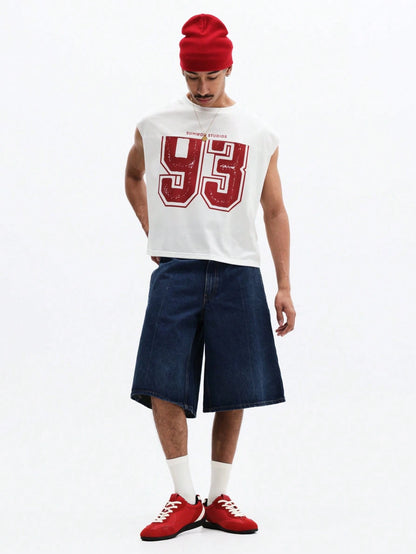 Varsity Number Mesh Loose Fit Tank Top