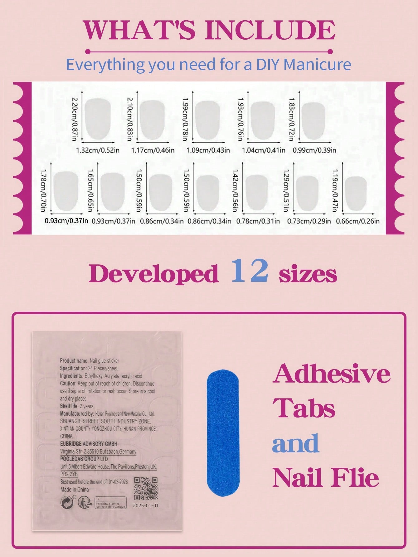 24pcs Pink Cat Eye 3D Golden Bow Oval Press-On Nails