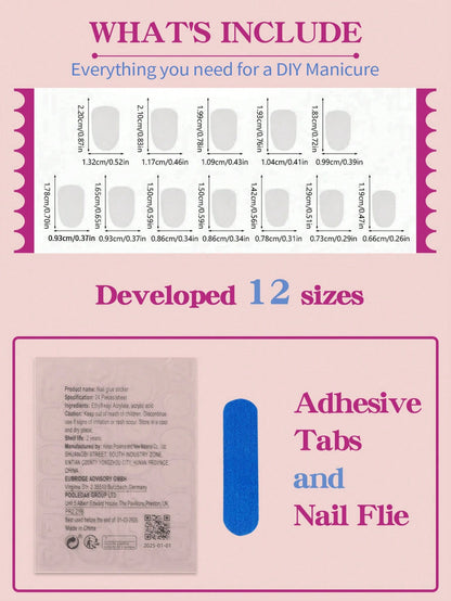 24pcs Pink Cat Eye 3D Golden Bow Oval Press-On Nails