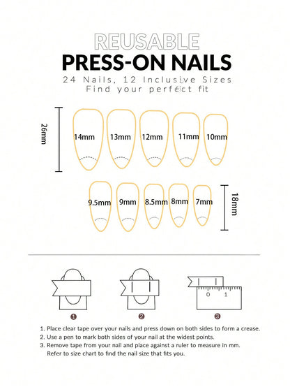 3D Floral & Fish Almond Press-On Nail Set