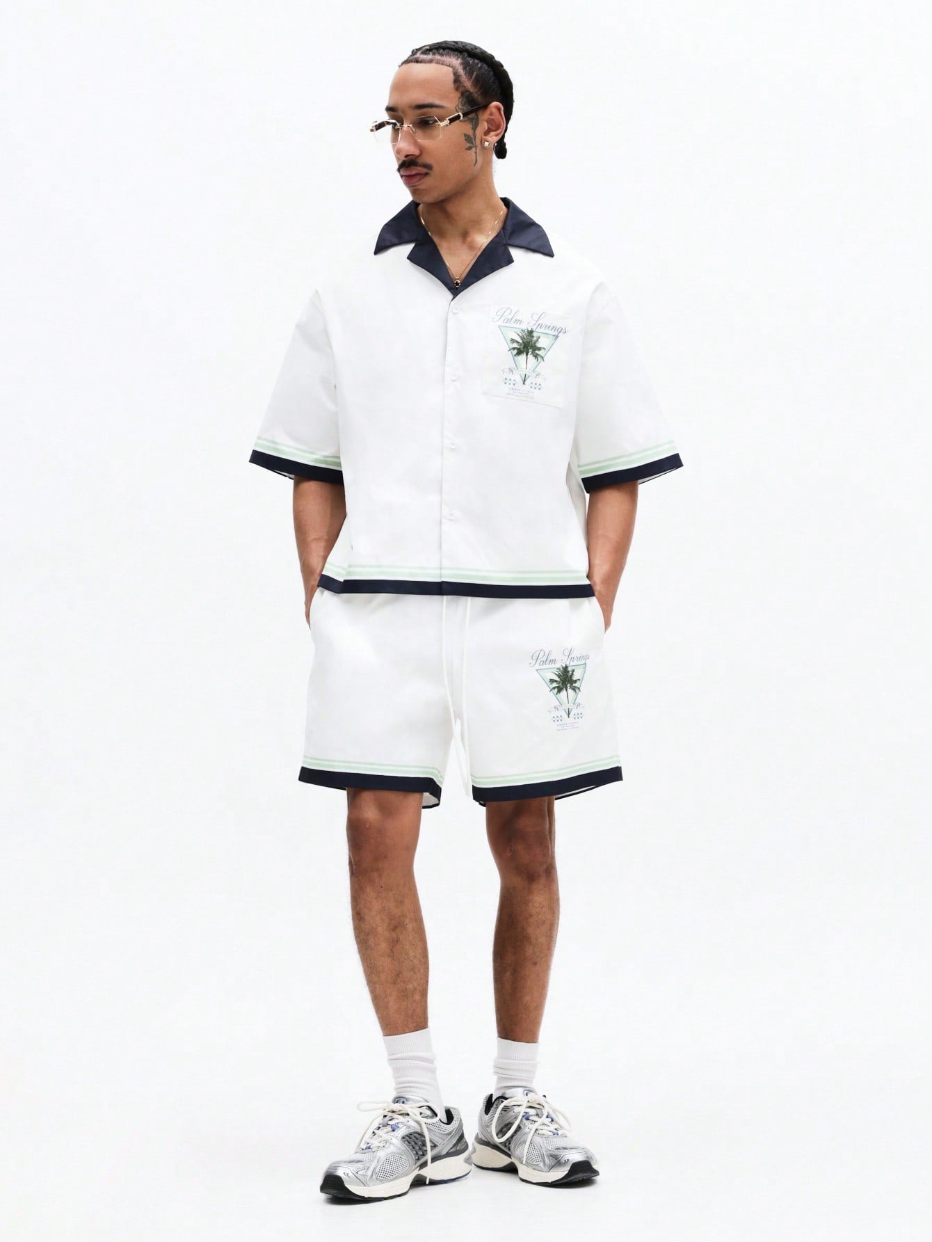 Palm Spring Tropical Print Shirt and Shorts Co-Ord Set