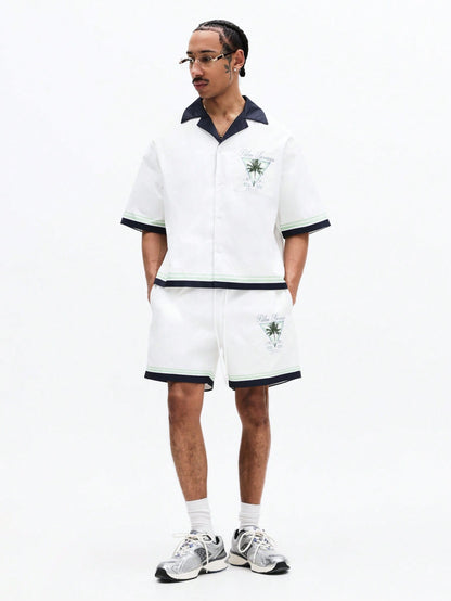 Palm Spring Tropical Print Shirt and Shorts Co-Ord Set