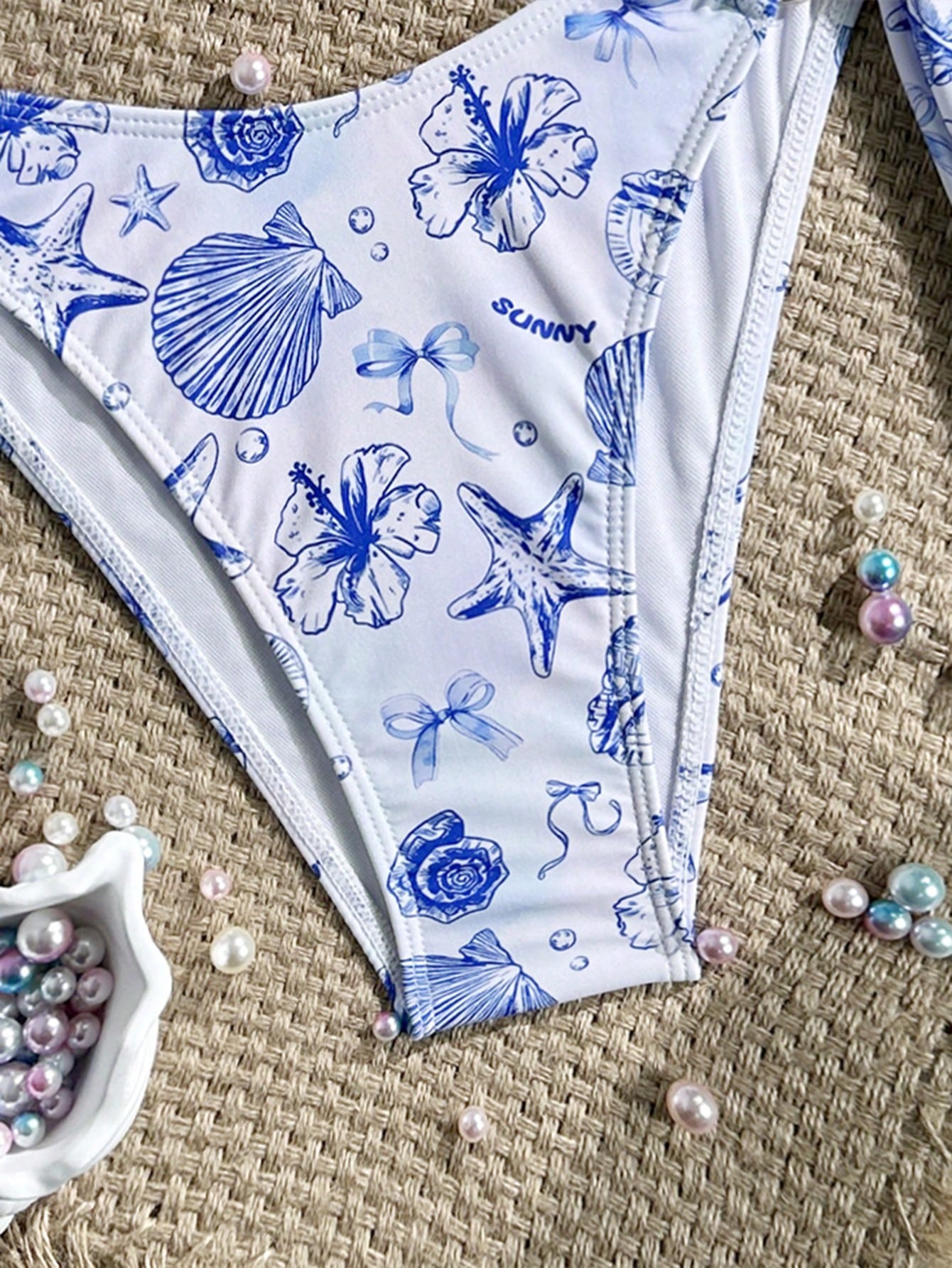Decor Ocean Print Side-Tie Bikini Set