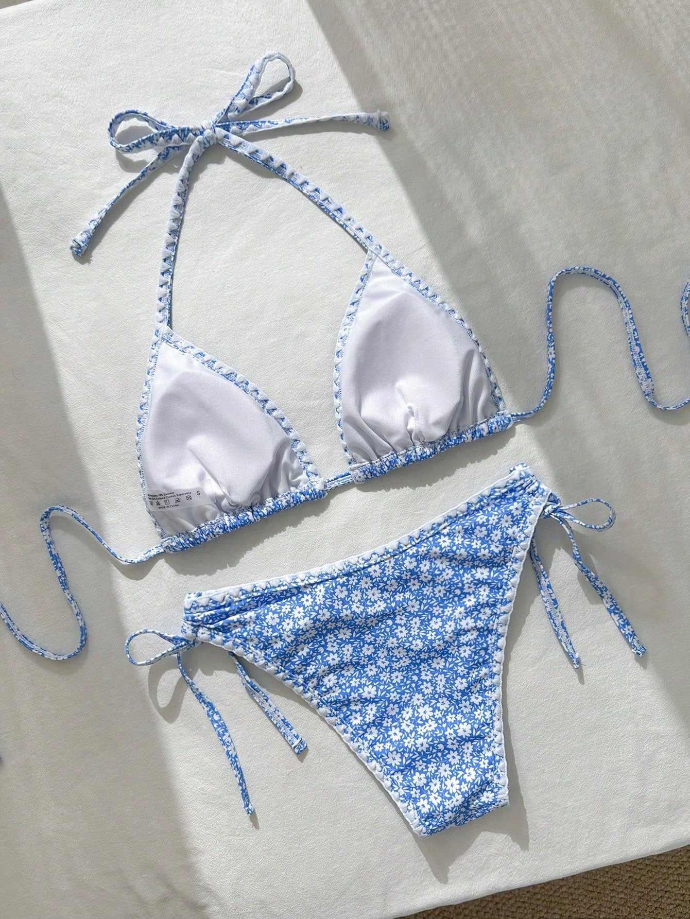 Tropical Blue Ditsy Floral 2-Piece Bikini Set