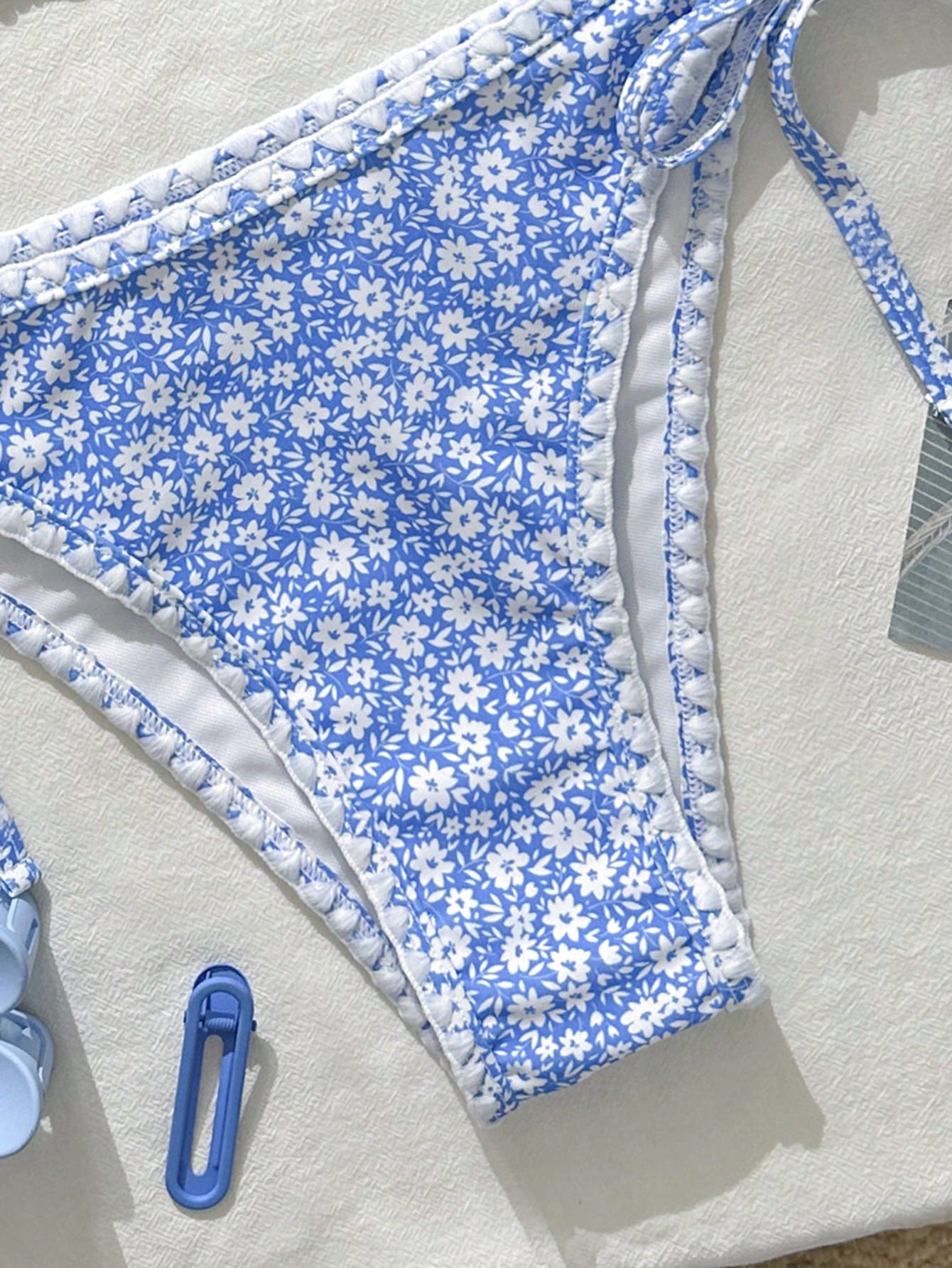 Tropical Blue Ditsy Floral 2-Piece Bikini Set
