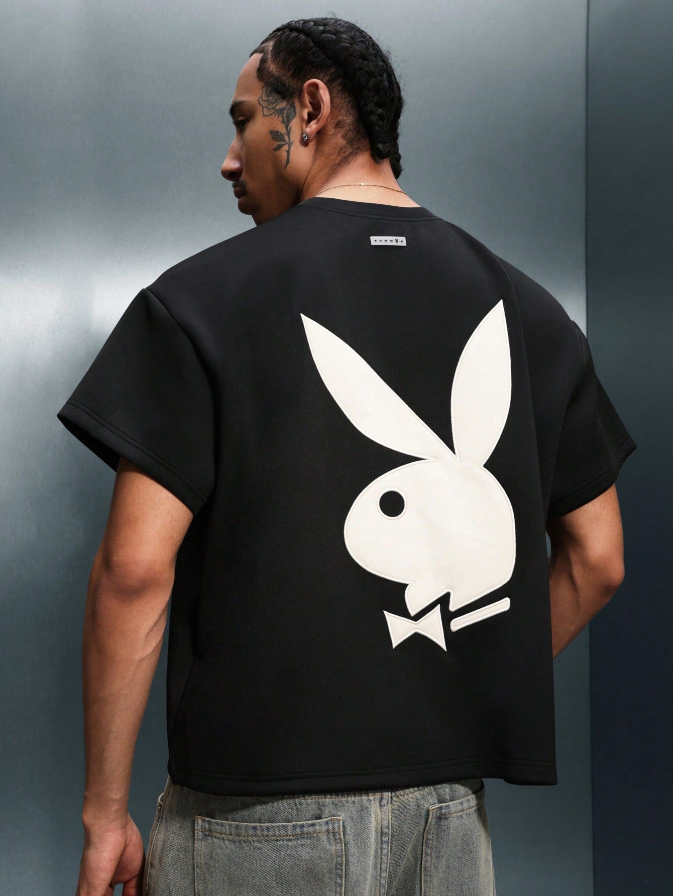 Men's Oversized Bunny Graphic T-Shirt