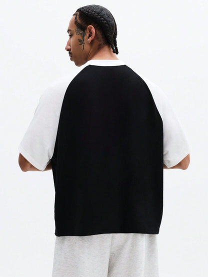 Essential Raglan Crew Neck Color Block Tee