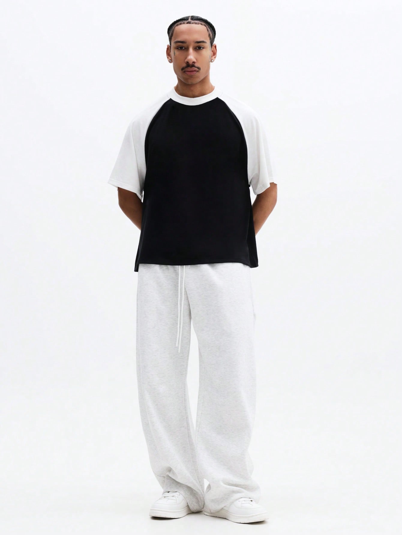 Essential Raglan Crew Neck Color Block Tee