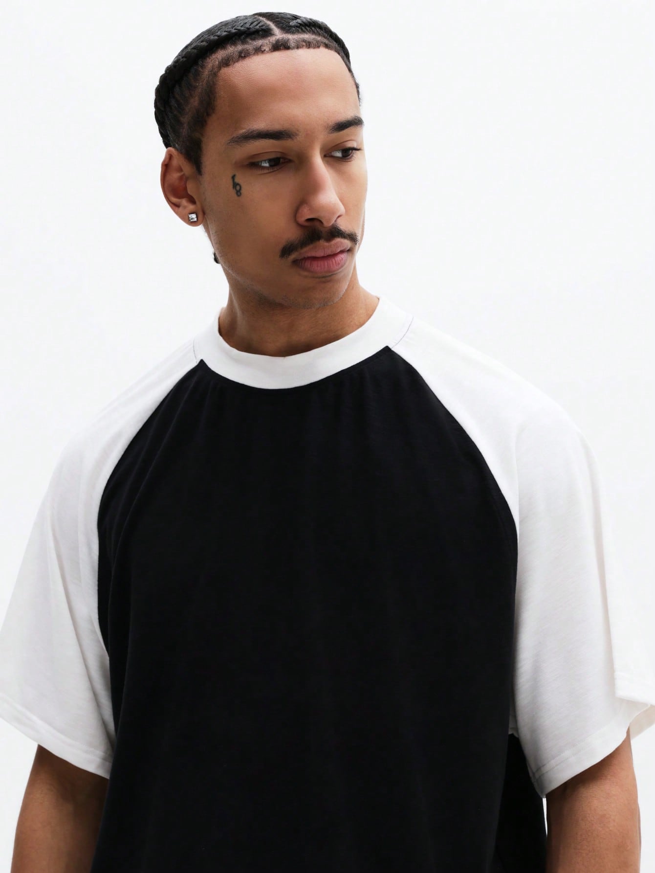 Essential Raglan Crew Neck Color Block Tee