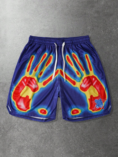 Men's Heat Map Print Mesh Summer Shorts