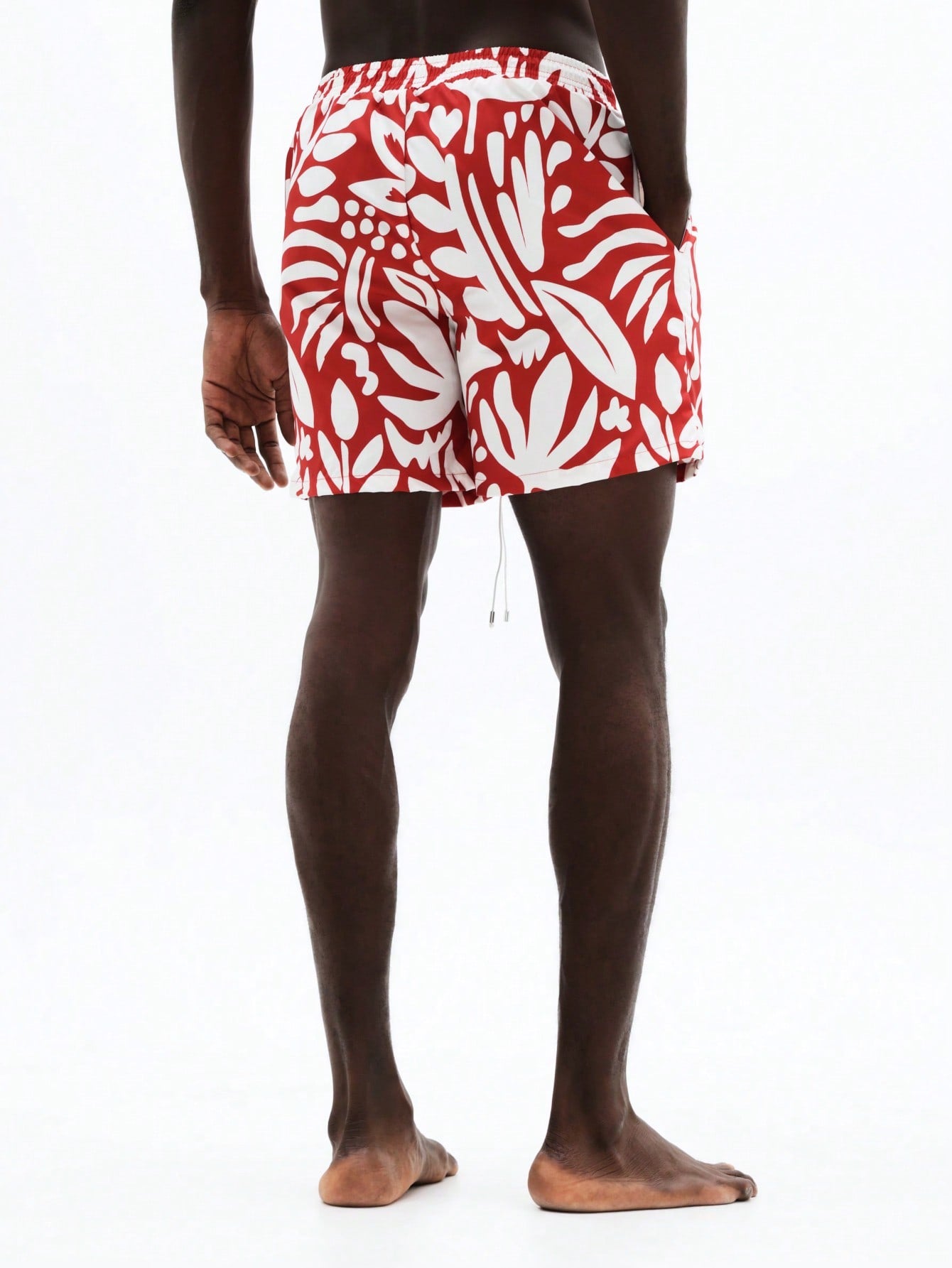 Men's Tropical Floral Print Beach Swim Trunks