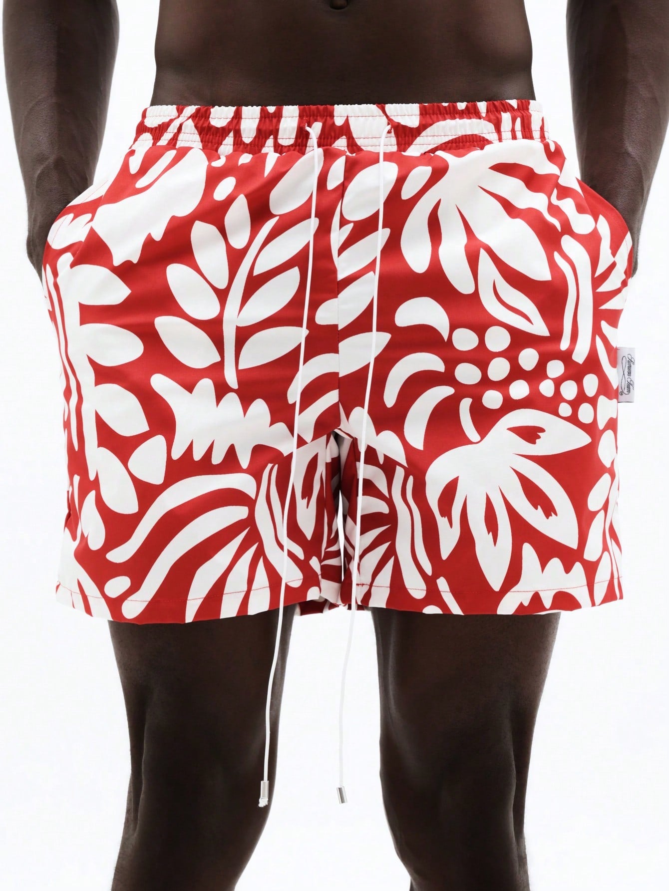 Men's Tropical Floral Print Beach Swim Trunks