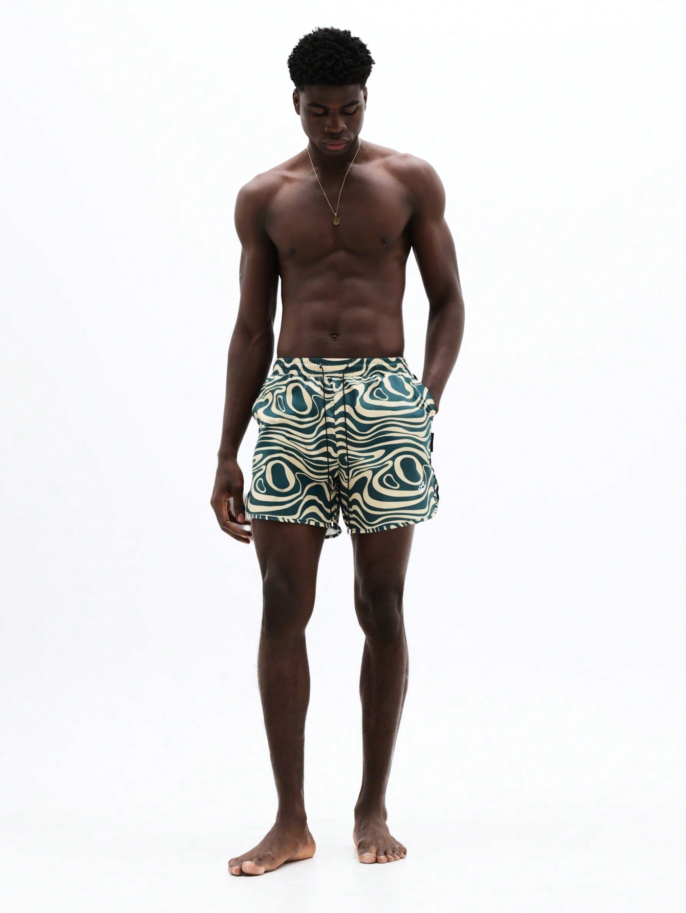 Men's Abstract Swirl Pattern Beach Board Shorts