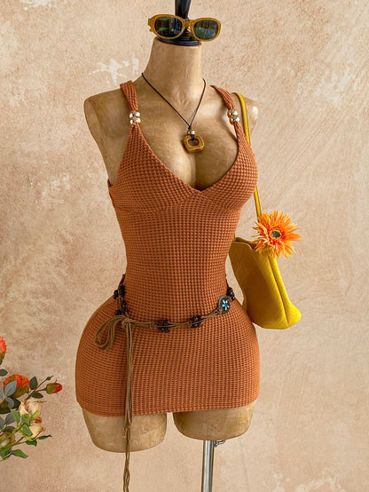 Fitted Backless Sleeveless Sexy Mini Dress