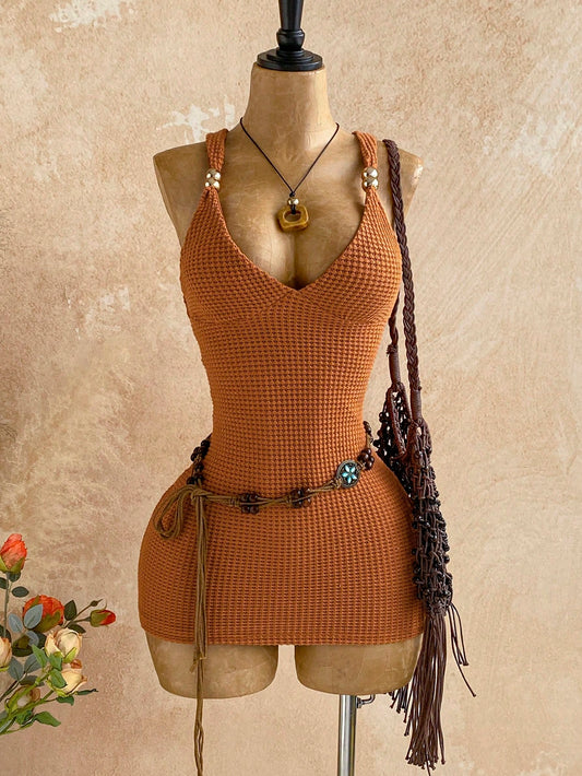 Fitted Backless Sleeveless Sexy Mini Dress