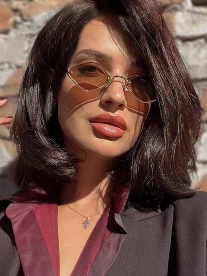 Women’s Metal Half-Frame Square Stylish Eyewear