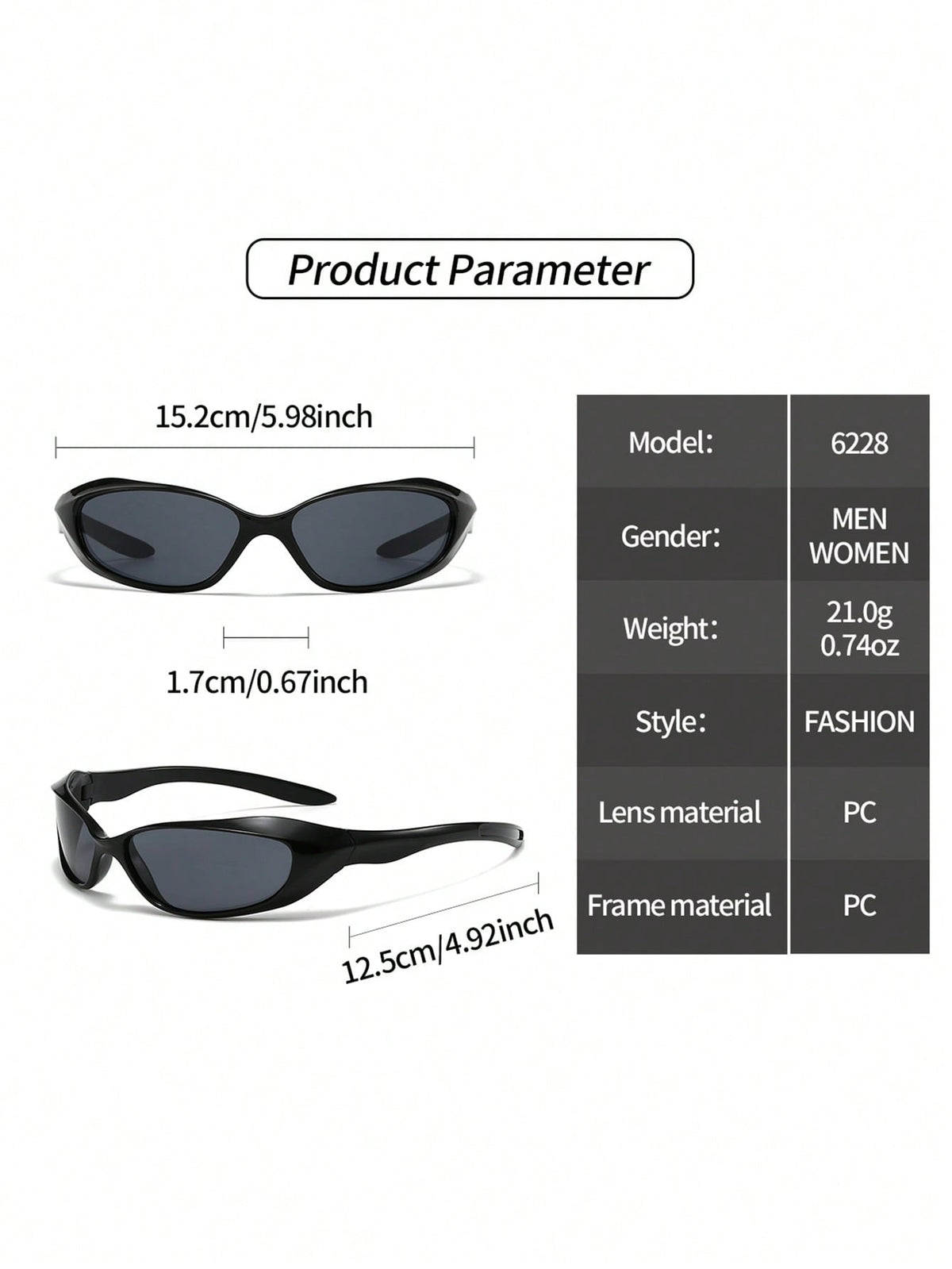 Piece Futuristic Y2K Unisex Cycling Sports Glasses