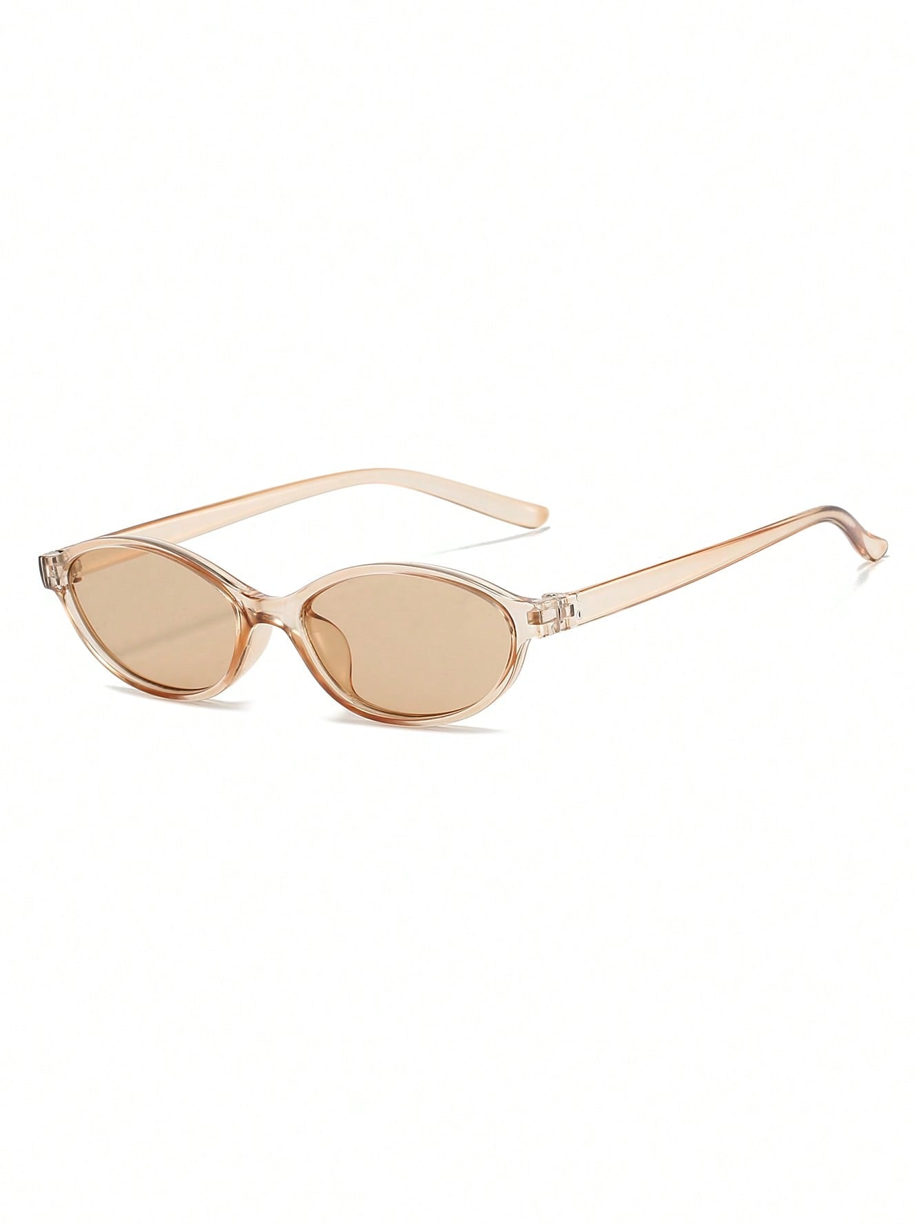 Vintage Champagne Oval Small Frame Fashion Glasses