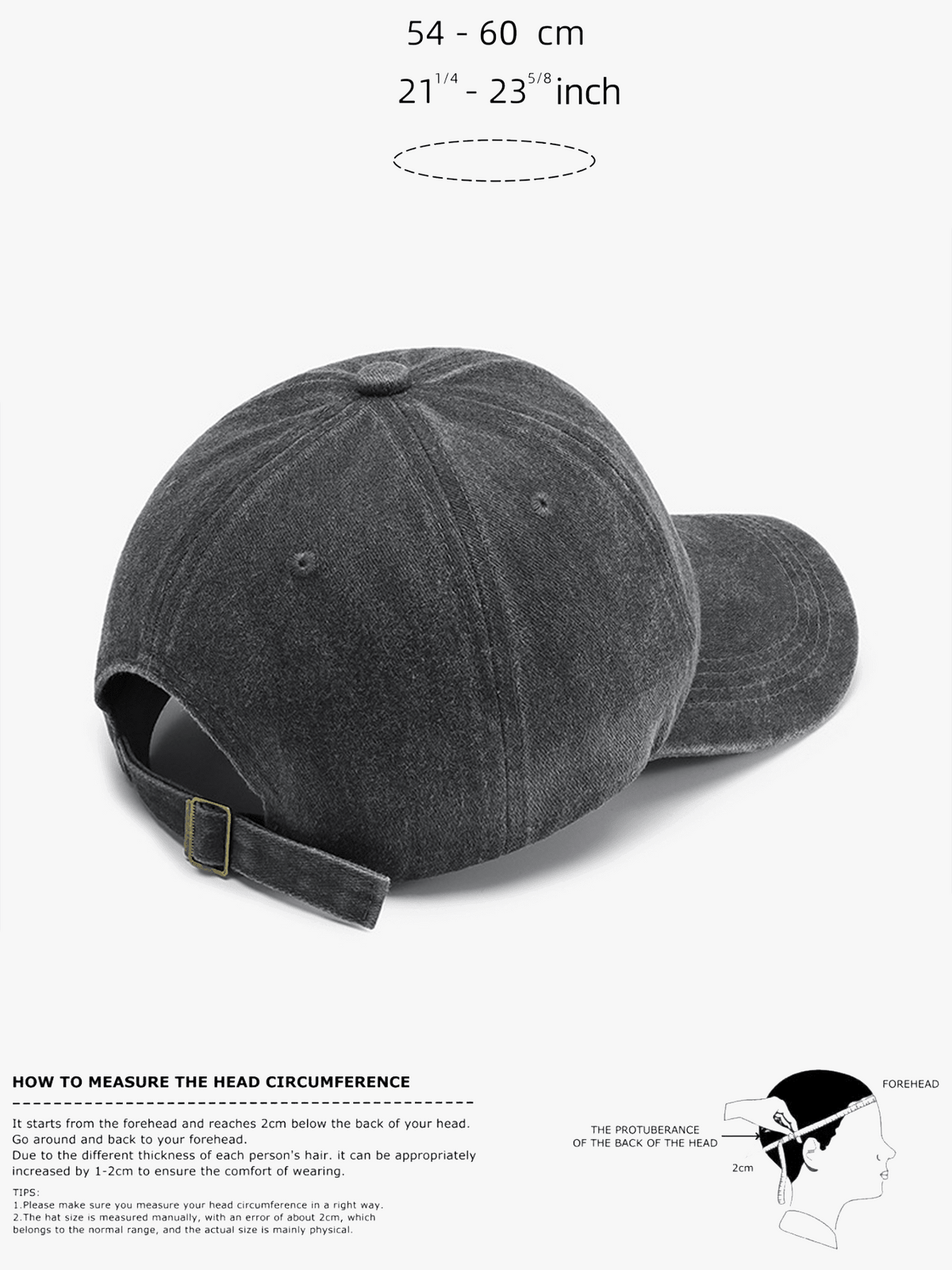 Unisex Vintage Washed Adjustable Trucker Baseball Cap