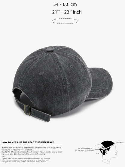 Unisex Vintage Washed Adjustable Trucker Baseball Cap