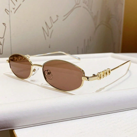 Small Metal Frame Oval Retro Y2K Fashion Glasses
